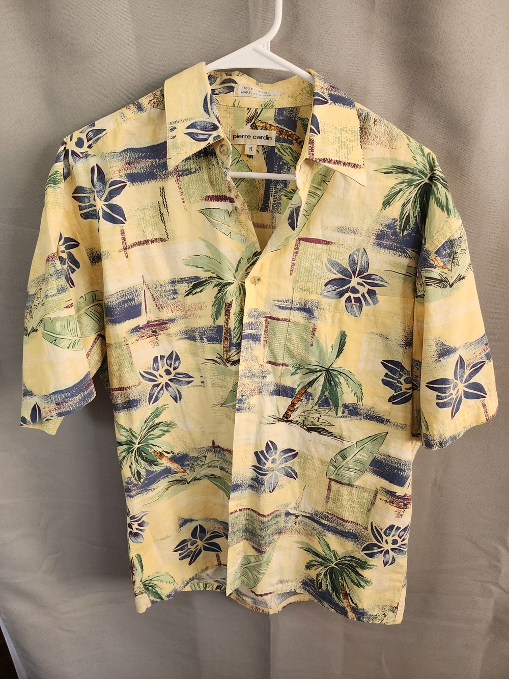 Pierre Cardin Yellow Palm & Floral Print Button-Down Shirt